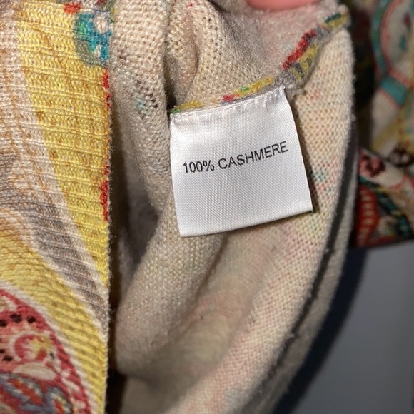 Madison Cashmere paisley print lightweight 100% cashmere sweater size S - Picture 6 of 8